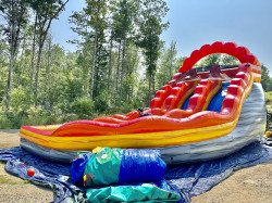 IMG 2605 1690398740 19' Fire Marble Double Lane Curved Inflatable Water Slide